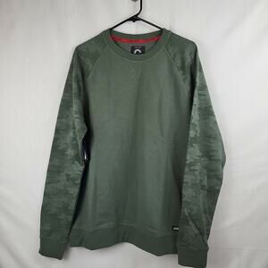 Can-Am‎ Mens Army Green Long Sleeve Crew Neck Pullover Sweatshirt Size Large
